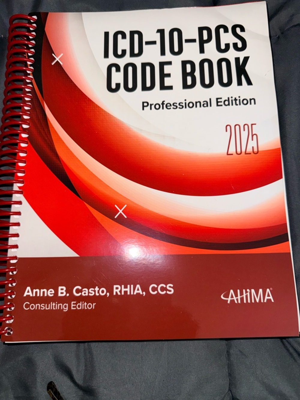 AHIMA ICD-10-PCS Code Book 2025 - Red & White Cover